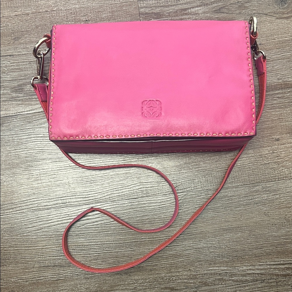 Loewe Vibrant Pink Crossbody Lambskin Bag
